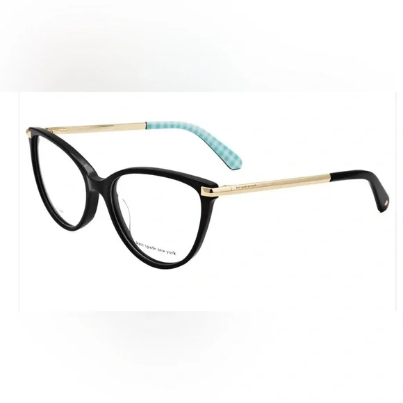 KATE SPADE NWOT Modern Cat Eye 54-16-140 Mint/WHT Gingham Gold Accent Frame - Picture 2 of 16